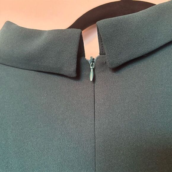 Women's Dark Green Short Sleeve Jumpsuit with Belt Size S - Picture 7 of 10